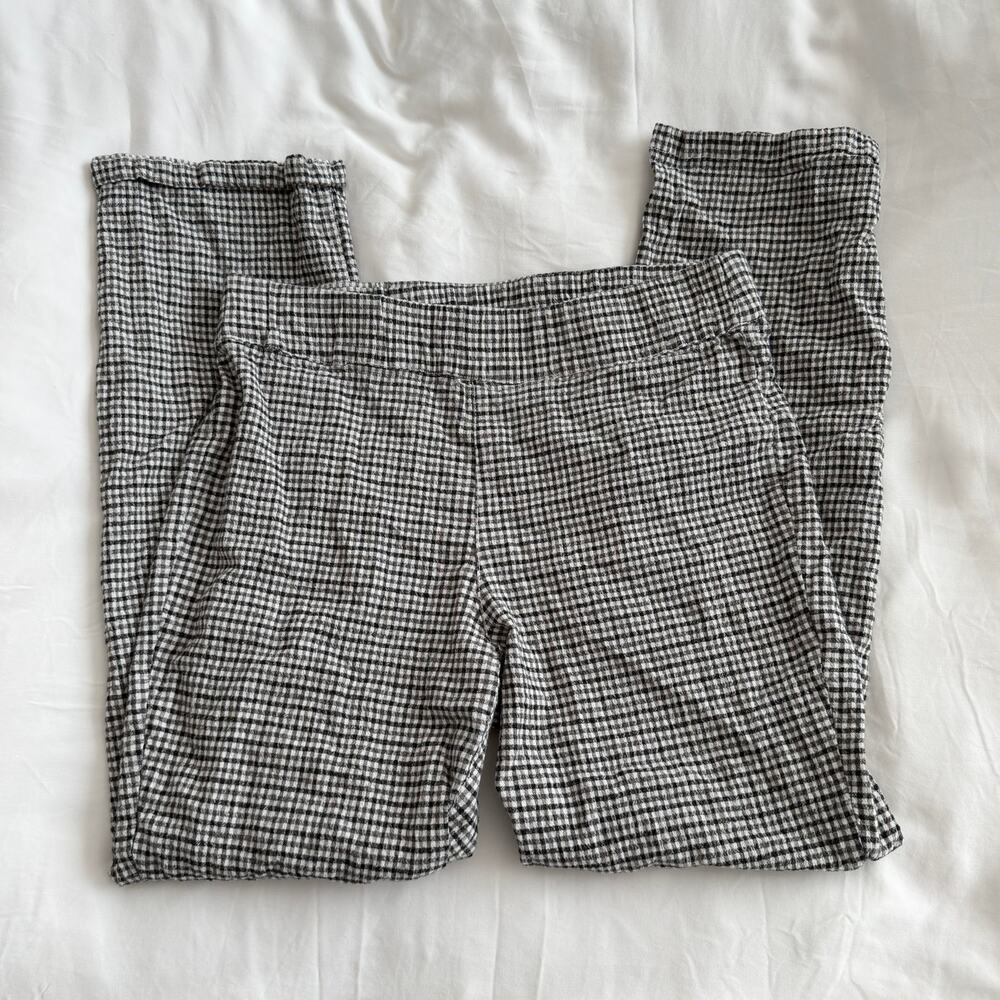 Free People Gingham Skinny Pants White Black Check Women’s Size S
